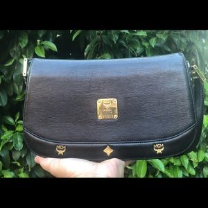 Authentic MCM SAFIANO leather black shoulder bag